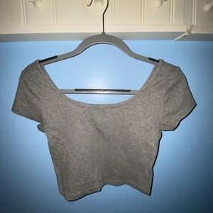 Gray crop top